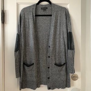 Banana Republic Leather Detail Long Cardigan